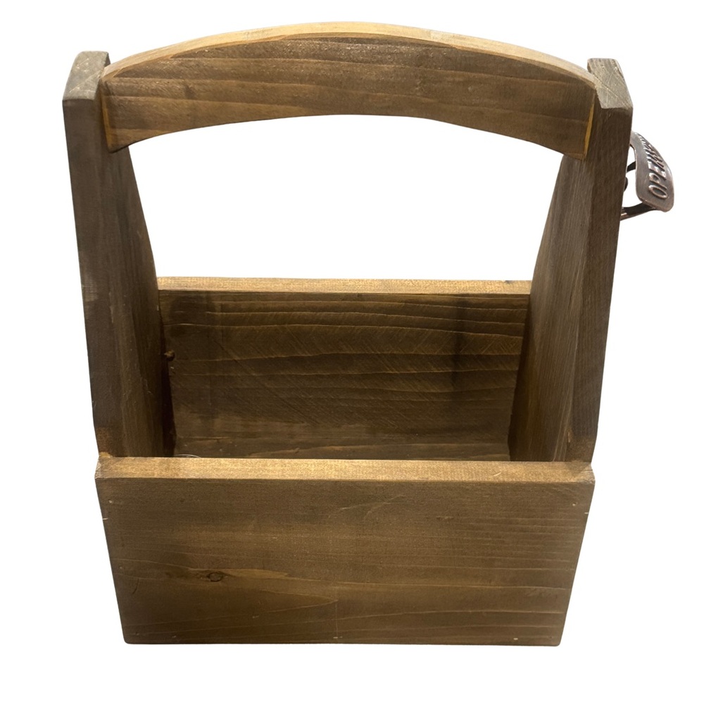 Wooden Caddy with Handle & Bottle Opener